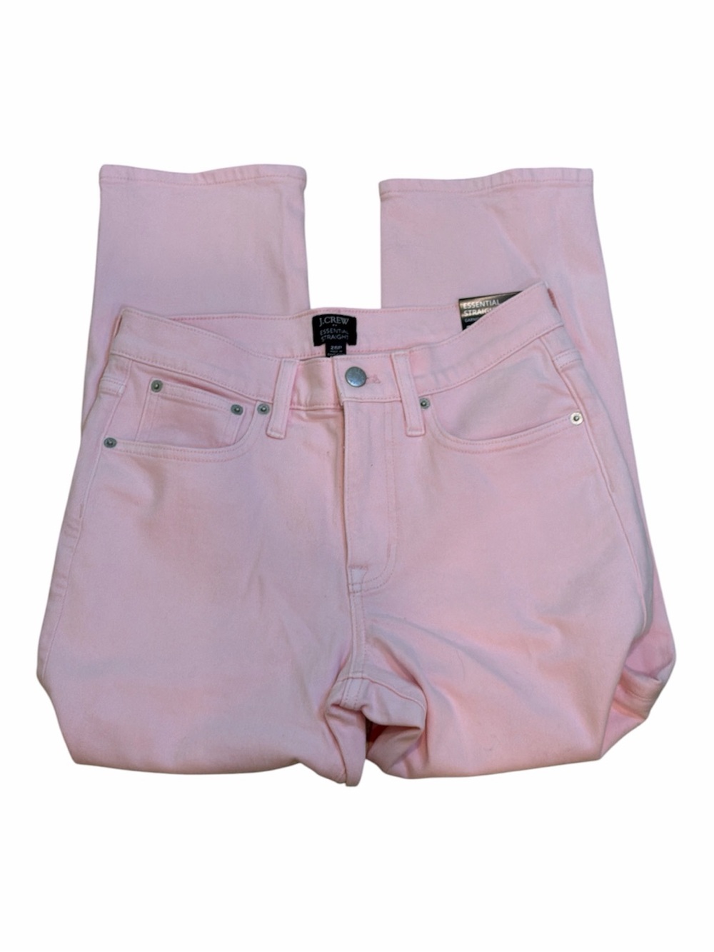 J. Crew Pink Essentials Straight Jean. Size 26P. NWT - Picture 2 of 5